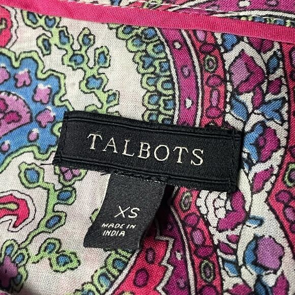 Talbots Multicolored Paisley Button Down Top (Size: XS) - Picture 7 of 12